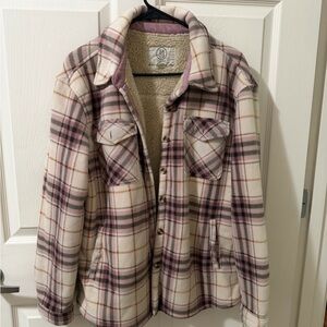 Plaid Sherpa-Lined Jacket